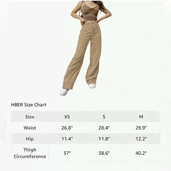 NWOT Amazon Camel corduroy hi-rise wide leg pants, Women’s Size Small - Picture 10 of 10